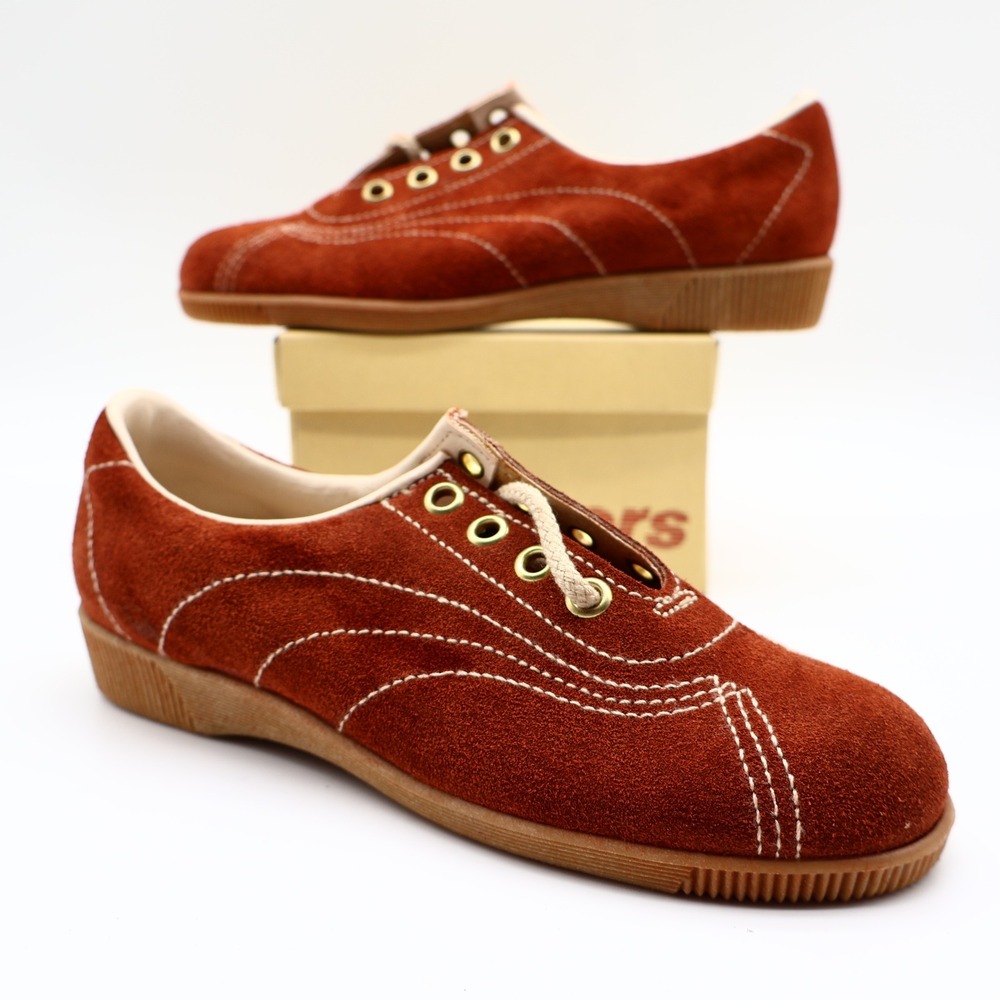 Dashers Boys Youth 2.5 C Rust Suede Leather Lace Up Oxford Shoes New Box 2304